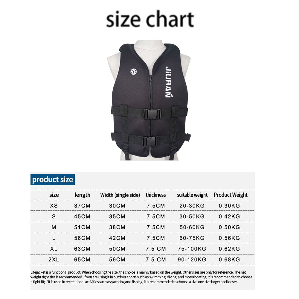 Volwassenen Reddingsvest - Neopreen - Veiligheid Zwemvest - Kajakken Varen Zwemmen - Bivakshop