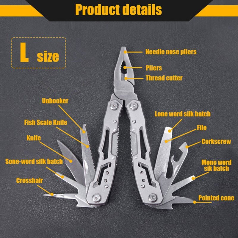 Vouwbaar multifunctioneel zakmes - Compact outdoor survival gereedschap - Bivakshop
