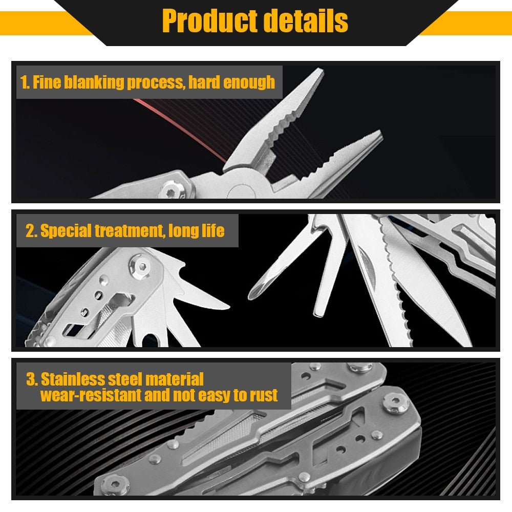 Vouwbaar multifunctioneel zakmes - Compact outdoor survival gereedschap - Bivakshop