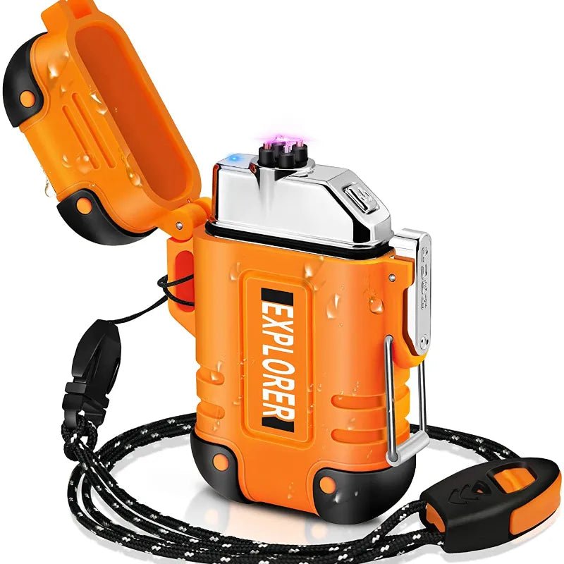 Waterdichte Dubbele Boog Aansteker - USB Oplaadbaar - Windbestendig - Plasma aansteker - Bivakshop