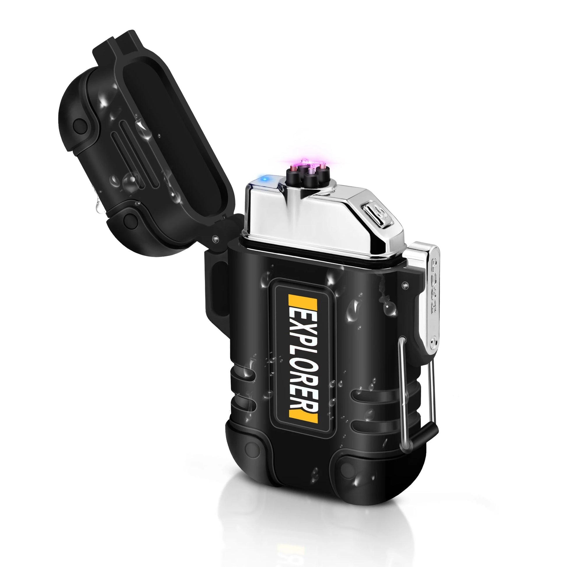 Waterdichte Dubbele Boog Aansteker - USB Oplaadbaar - Windbestendig - Plasma aansteker - Bivakshop