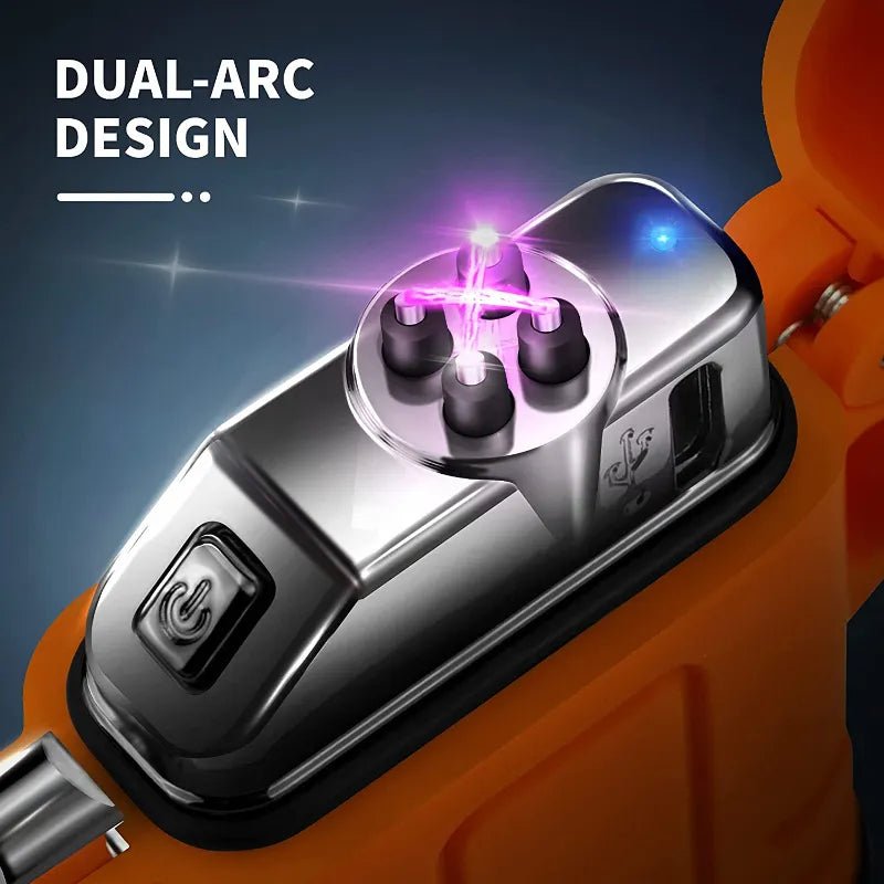 Waterdichte Dubbele Boog Aansteker - USB Oplaadbaar - Windbestendig - Plasma aansteker - Bivakshop