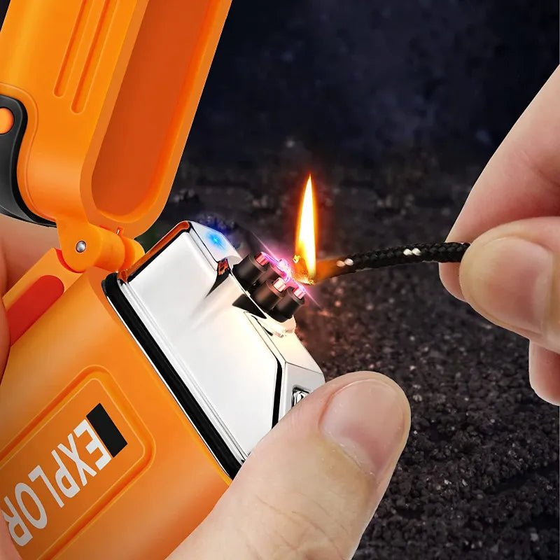 Waterdichte Dubbele Boog Aansteker - USB Oplaadbaar - Windbestendig - Plasma aansteker - Bivakshop