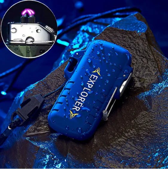 Waterdichte Dubbele Boog Aansteker - USB Oplaadbaar - Windbestendig - Plasma aansteker - Bivakshop
