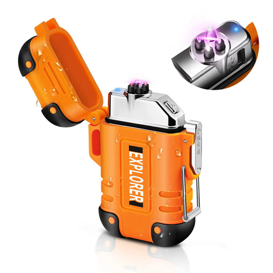 Waterdichte Dubbele Boog Aansteker - USB Oplaadbaar - Windbestendig - Plasma aansteker - Bivakshop
