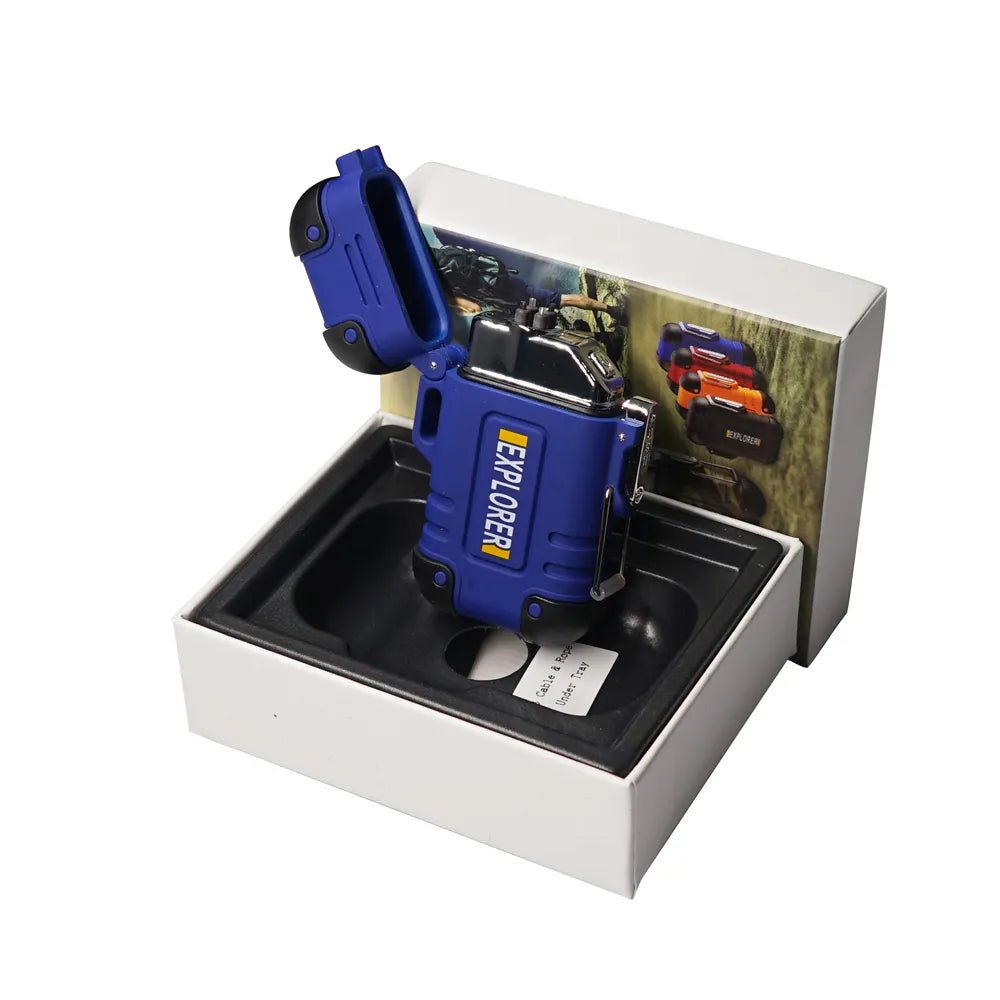 Waterdichte Dubbele Boog Aansteker - USB Oplaadbaar - Windbestendig - Plasma aansteker - Bivakshop