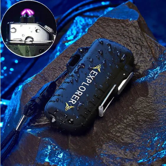 Waterdichte Dubbele Boog Aansteker - USB Oplaadbaar - Windbestendig - Plasma aansteker - Bivakshop