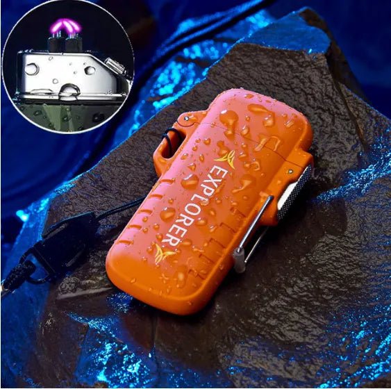 Waterdichte Dubbele Boog Aansteker - USB Oplaadbaar - Windbestendig - Plasma aansteker - Bivakshop