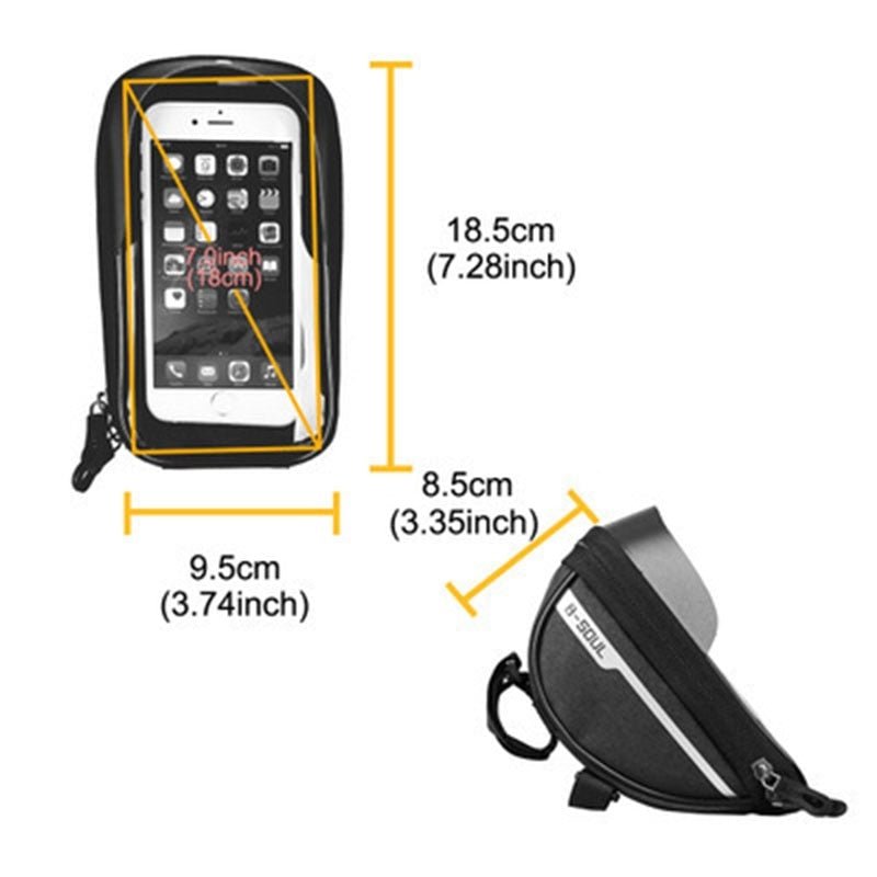Waterdichte fietstas - 1L frame - Touchscreen fietstas en telefoonhouder - Bivakshop
