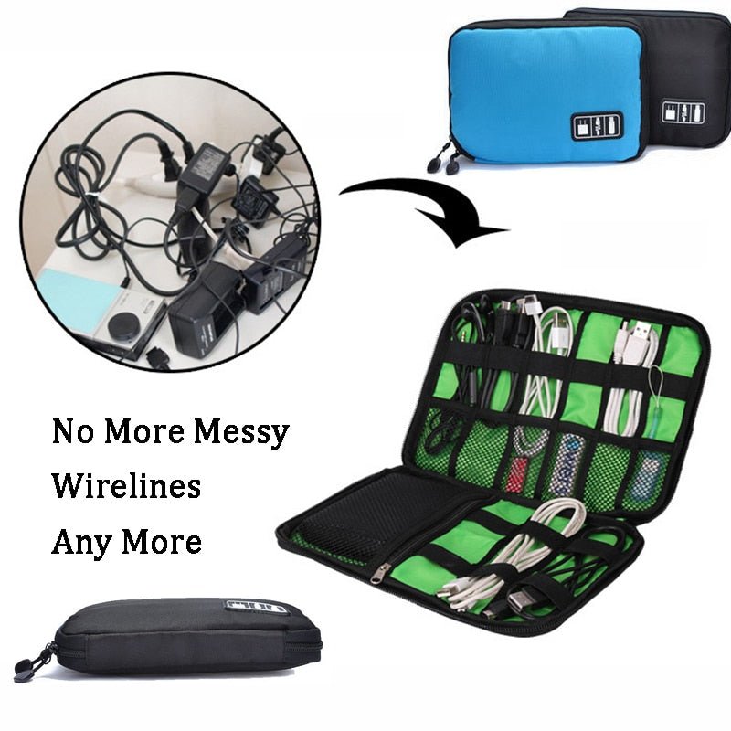 Waterdichte nylon kabelhouder tas - Ideale reisgenoot voor elektronische accessoires en USB drives - Bivakshop