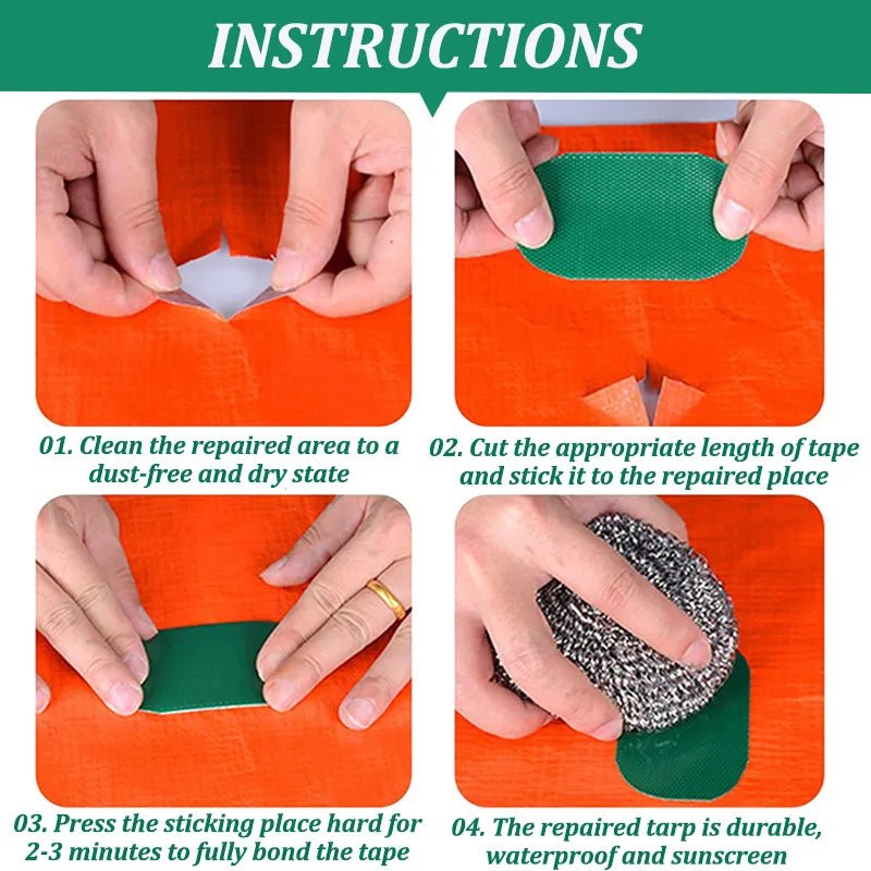 Waterdichte PVC tent reparatie tape - Regendicht zeildoek plakband - Bivakshop