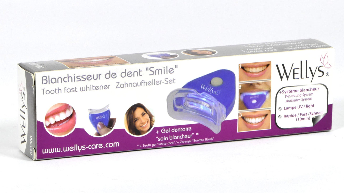 Wellys Tandenbleekset Smile - UV licht - incl. gel en batterijen - Bivakshop