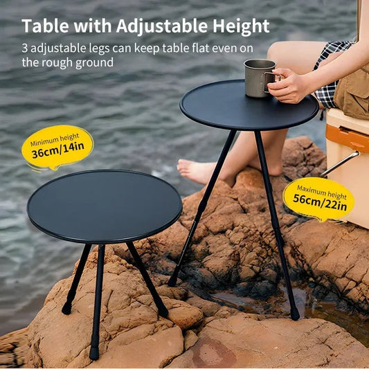 WESTTUNE camping ronde tafel met lichtstandaard - Picknicks en buitengebruik - Bivakshop