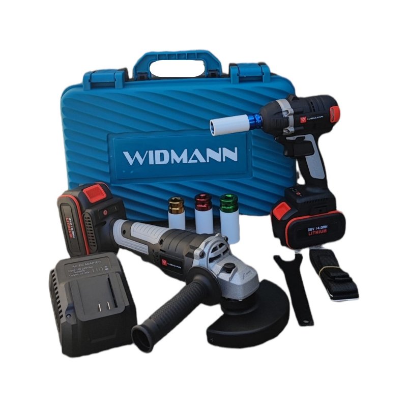 Widmann Dual Pack Widmann Borstelloze Haakse Slijper 24v & Slagmoersleutel 36v - Bivakshop