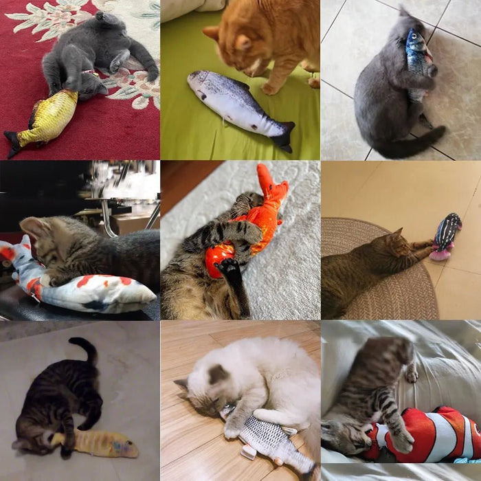 Zachte pluche vis voor katten - Interactief USB - Oplaadbaar kattenspeeltje met 3D - Bivakshop
