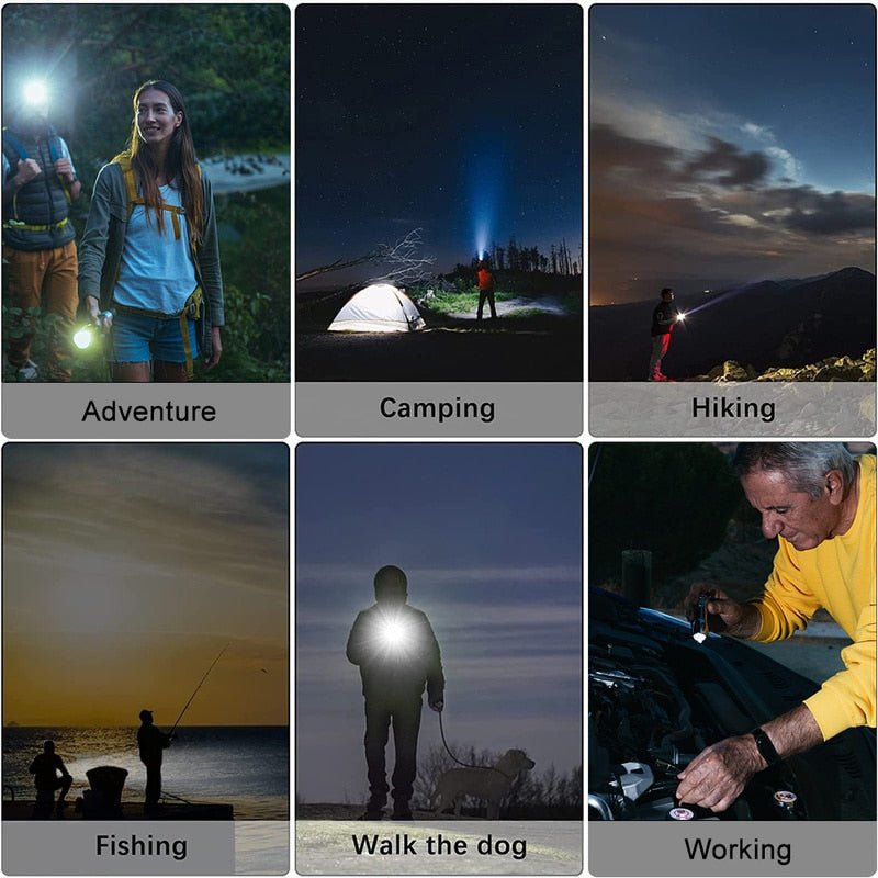 Zaklamp Sterk Licht - Oplaadbaar USB - Heldere Xenon - Thuis of Outdoor - Draagbare Led Lichtgevende Zaklamp - Bivakshop