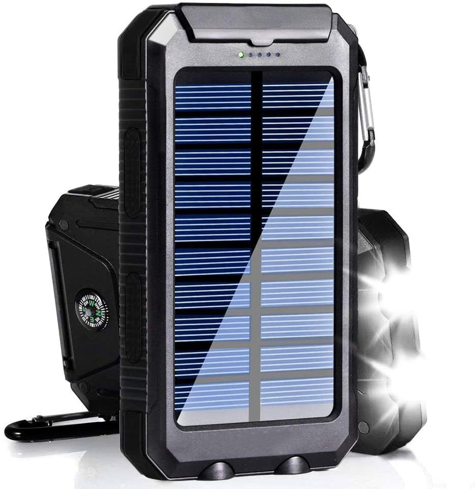Zonne-energie powerbank - Incl. zaklamp - Kompas - Bivakshop