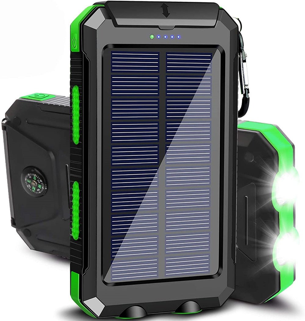 Zonne-energie powerbank - Incl. zaklamp - Kompas - Bivakshop