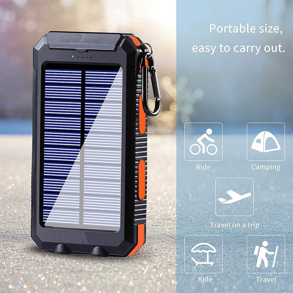 Zonne-energie powerbank - Incl. zaklamp - Kompas - Bivakshop