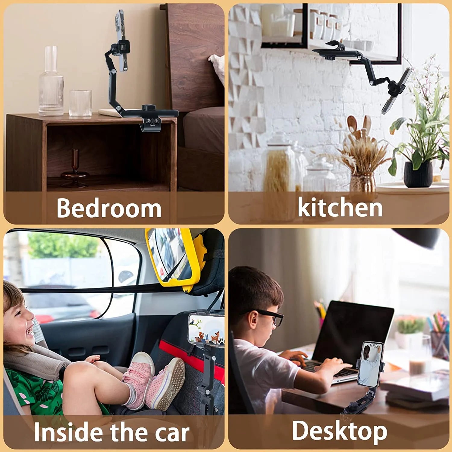 Zonneklep telefoonhouder voor auto - Multifunctionewl - 360° draaibaar - Bivakshop