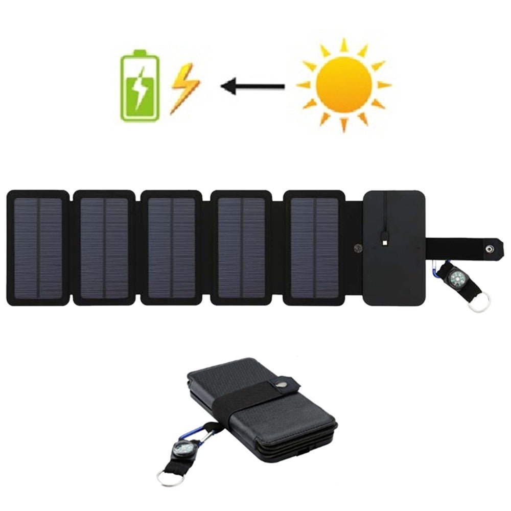 Zonnepaneel Oplader - Opvouwbaar - USB 5v 2.1A - Bivakshop