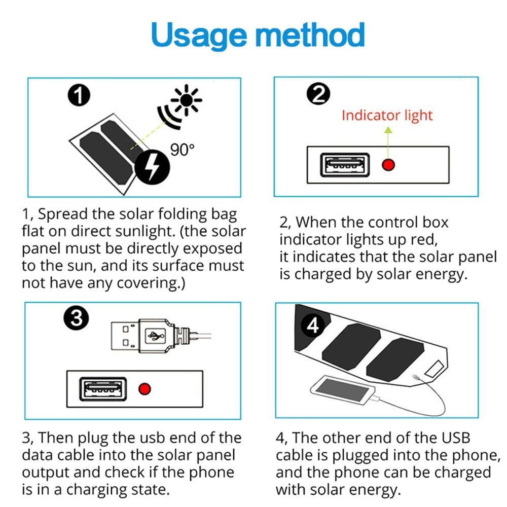 Zonnepaneel Oplader - Opvouwbaar - USB 5v 2.1A - Bivakshop